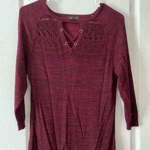 LETY & ME S Maroon Long Sleeve Shirt